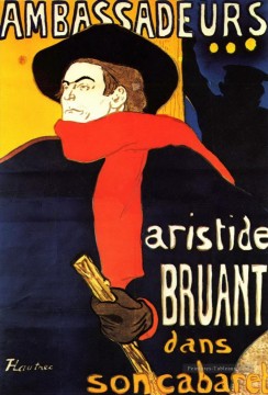 les ambassadeurs aristide bruant dans son cabaret 1892 Toulouse Lautrec Henri de Peinture à l'huile
